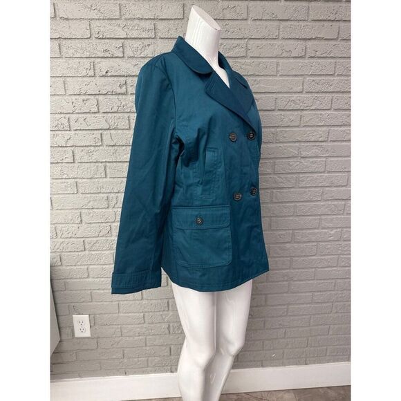 Talbots Women Double Breasted Water Repellent Windbreaker Jacket Size M - Picture 4 of 10